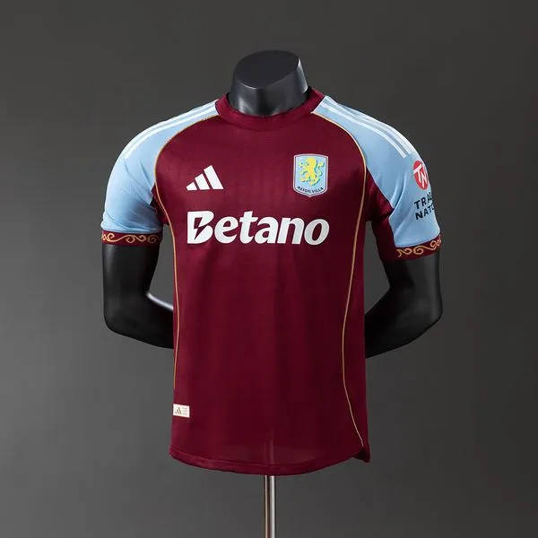 Camiseta de fútbol Aston Villa 2025/26 LOCAL MANGA CORTA VERSION JUGADOR